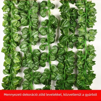 Mesterséges zöld levelű kúszónövény a mennyezet dekorációjához