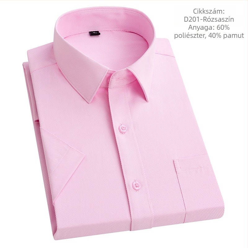 Új férfi twill szövésű, egyszínű ing, üzleti-casual stílus, hosszú ujjú, ősz, lazán szabott