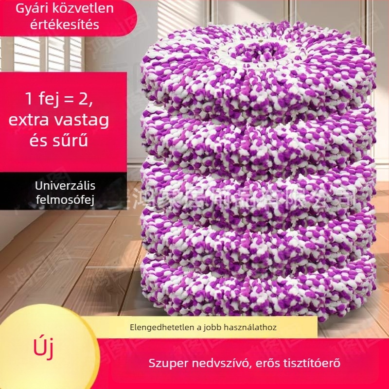 Különösen vastag 160 g-os mopfej, forgó fej, univerzális csere, kör alakú fej, szálmentes
