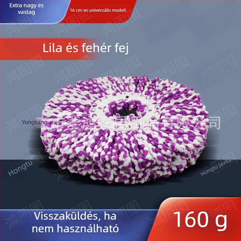 Különösen vastag 160 g-os mopfej, forgó fej, univerzális csere, kör alakú fej, szálmentes