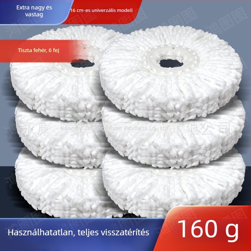 Különösen vastag 160 g-os mopfej, forgó fej, univerzális csere, kör alakú fej, szálmentes