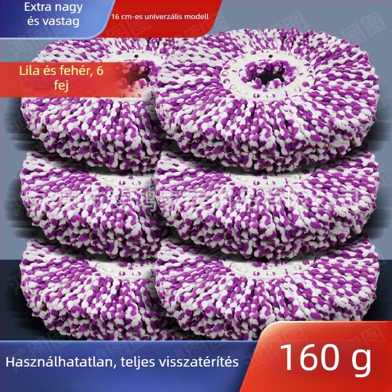 Különösen vastag 160 g-os mopfej, forgó fej, univerzális csere, kör alakú fej, szálmentes