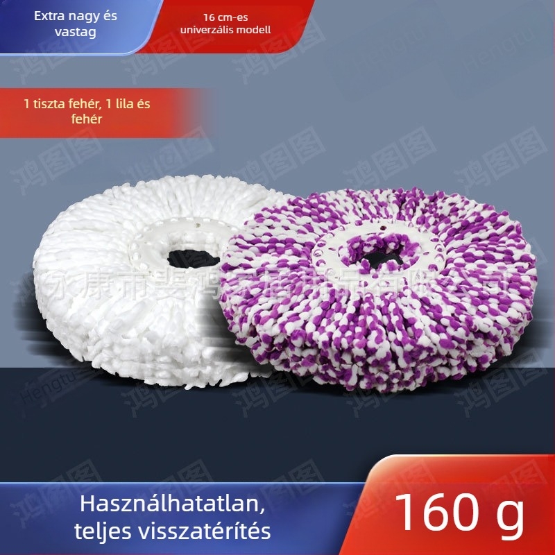 Különösen vastag 160 g-os mopfej, forgó fej, univerzális csere, kör alakú fej, szálmentes