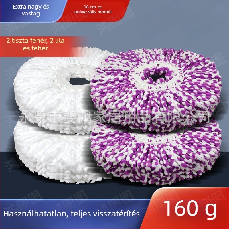 Különösen vastag 160 g-os mopfej, forgó fej, univerzális csere, kör alakú fej, szálmentes