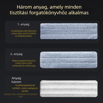 Lapos felmosó fej vastagodott ragasztókendővel, cserefej, univerzális modell, levehető és mosható