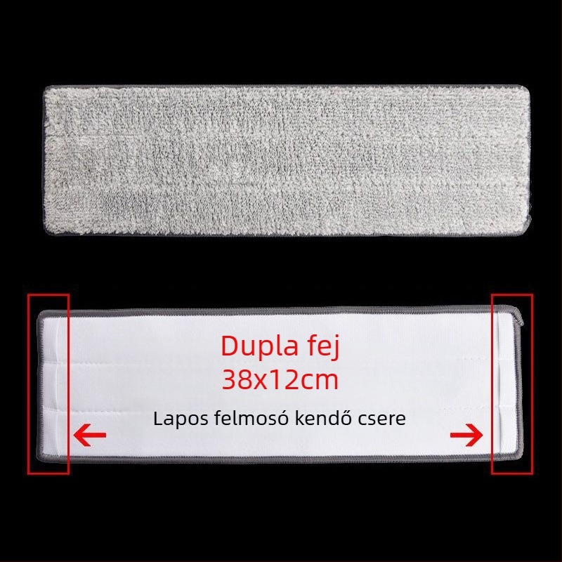 Lapos felmosó fej vastagodott ragasztókendővel, cserefej, univerzális modell, levehető és mosható