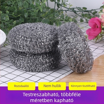 Hat darab rozsdamentes acél drótgolyó készlet mosogatáshoz