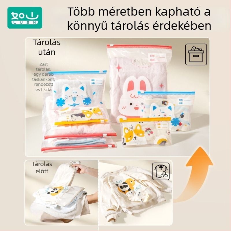 Rushan tárolózsákok babák és kisgyermek ruháihoz, utazási rendszerezők, lezárt zacskók, élelmiszerbiztos kórházi szülő-táska