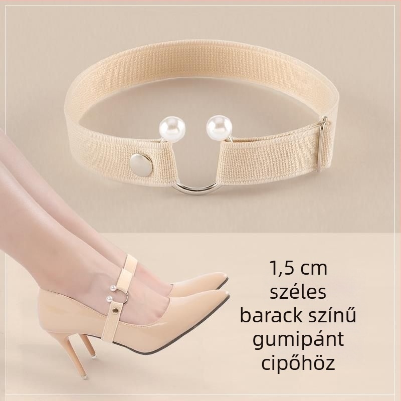 Láthatatlan magassarkú cipőfűzők, elasztikus pánttal és csattal, rögzítés, csúszásmentes