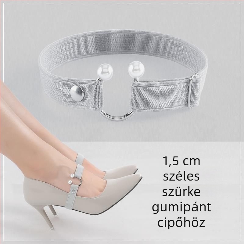 Láthatatlan magassarkú cipőfűzők, elasztikus pánttal és csattal, rögzítés, csúszásmentes