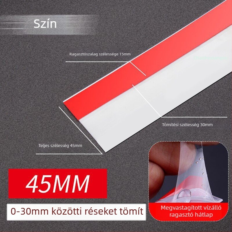 Ajtó alatti tömítőszalag, átlátszó, önzáró alsó tömítés a huzat és a zaj ellen