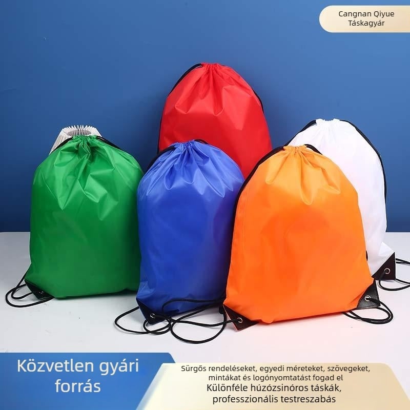 210D poliészteres drawstring táska diákok számára, testreszabott tároló, Oxford anyagú hátizsák