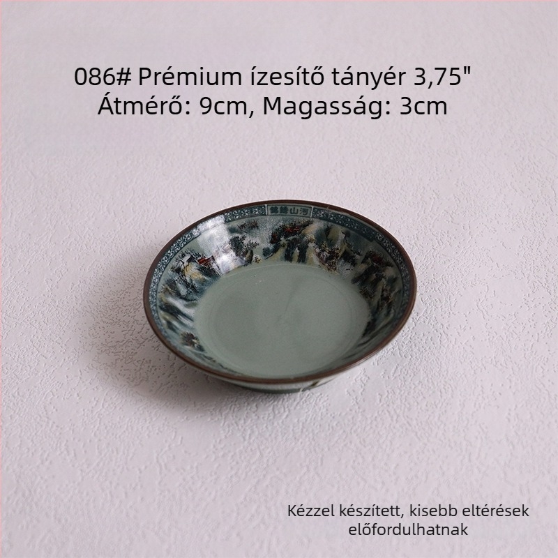 Porcelánrizs tál készlet hegység- és folyó motívummal; tartalmaz rizs tálat, kis és nagy leveses tálat és tészta tálat otthoni használatra
