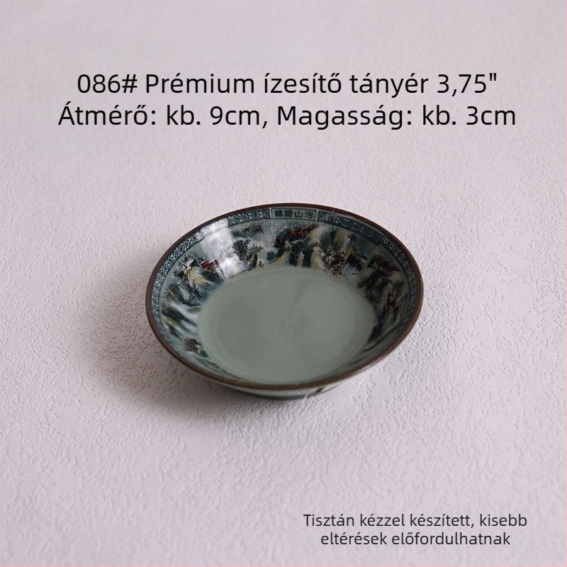 Porcelánrizs tál készlet hegység- és folyó motívummal; tartalmaz rizs tálat, kis és nagy leveses tálat és tészta tálat otthoni használatra
