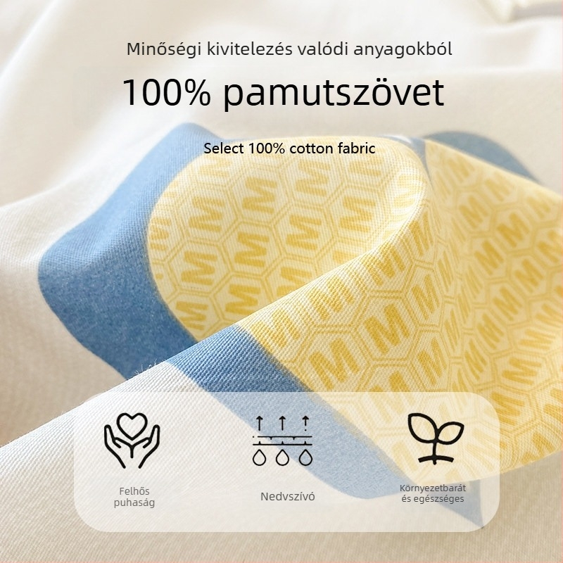 100% pamut egyetemi kollégiumi ágyneműkészlet, egyszemélyes ágyhoz, hat részes készlet, lepedő, dunyhafedelet és párnahuzatokat tartalmaz