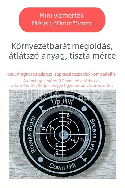 Golf sapka szintező klipsz – vízszintes és dőlésszög mérésére