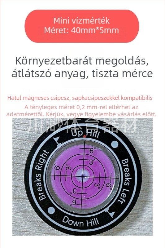 Golf sapka szintező klipsz – vízszintes és dőlésszög mérésére