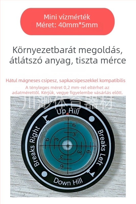 Golf sapka szintező klipsz – vízszintes és dőlésszög mérésére