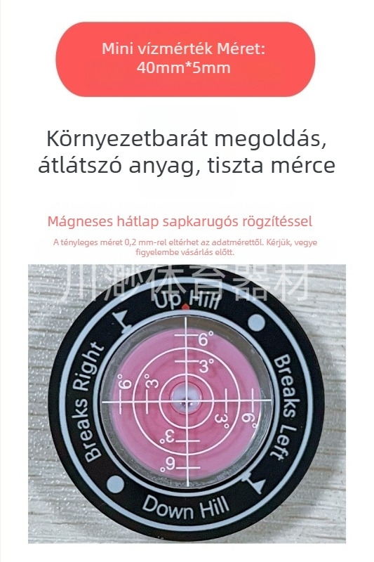 Golf sapka szintező klipsz – vízszintes és dőlésszög mérésére