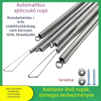 Spirálisan feszítő ajtó rugó – szélálló automata zárás, háló ajtó rugó, sárga
