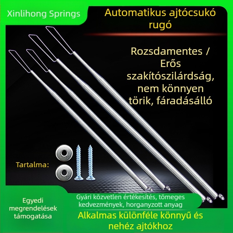 Spirálisan feszítő ajtó rugó – szélálló automata zárás, háló ajtó rugó, sárga