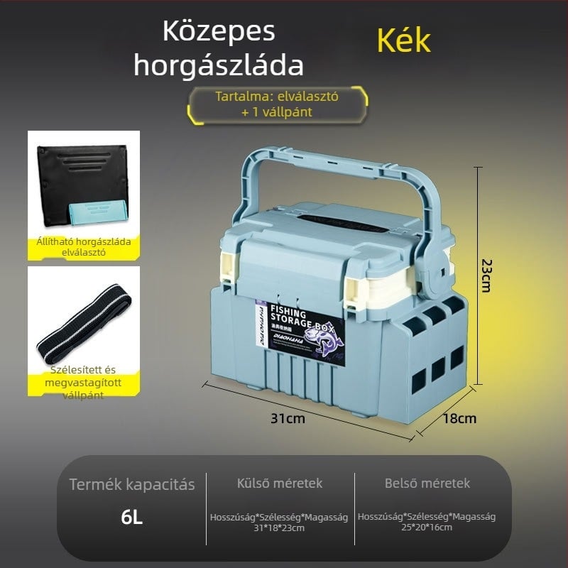 Többfunkciós csalihalas doboz macaron színekben, hordozható bottartó tengeri horgászathoz, tárolóként, bottartóként és pohártartóként is használható.
