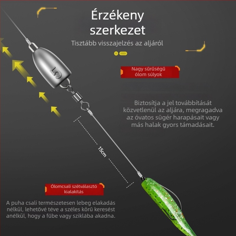 Carlo horgászfelszerelés-készlet: Texas rig kiegészítővel, crank horog, puha csalikat és műcsalik