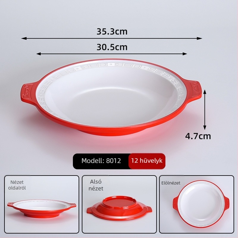 Melaminból készült ráktál, cseppálló grill- és tenger gyümölcseihez, nagy méretű porcelánhatású tál kereskedelmi használatra