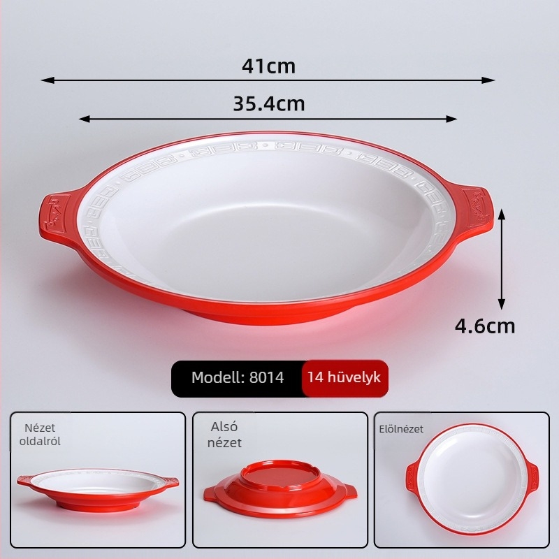 Melaminból készült ráktál, cseppálló grill- és tenger gyümölcseihez, nagy méretű porcelánhatású tál kereskedelmi használatra