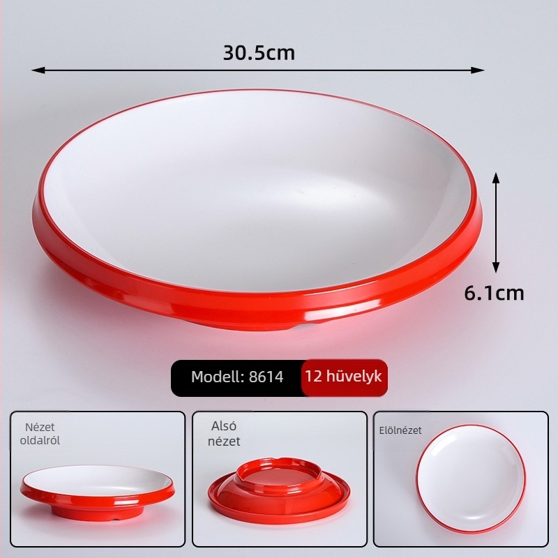 Melaminból készült ráktál, cseppálló grill- és tenger gyümölcseihez, nagy méretű porcelánhatású tál kereskedelmi használatra
