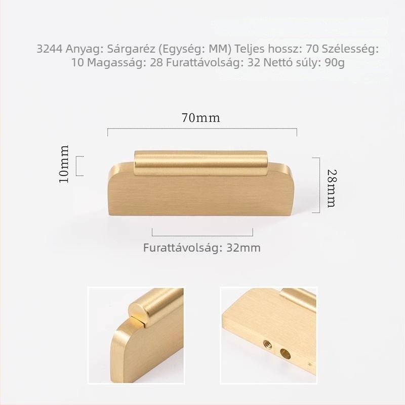 Új kínai stílusú sárgaréz fogantyú fiókokhoz, szekrényekhez és ajtókhoz, faragott, tömör, egylyukas rögzítés