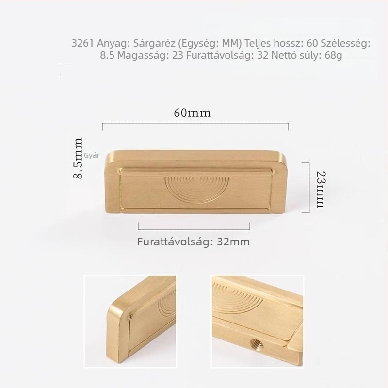 Új kínai stílusú sárgaréz fogantyú fiókokhoz, szekrényekhez és ajtókhoz, faragott, tömör, egylyukas rögzítés
