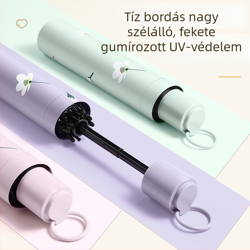 Tíz bordás, nagy esernyő két személyre, esőre és napra, megerősített, tartós, összecsukható UV-védelem, friss stílus