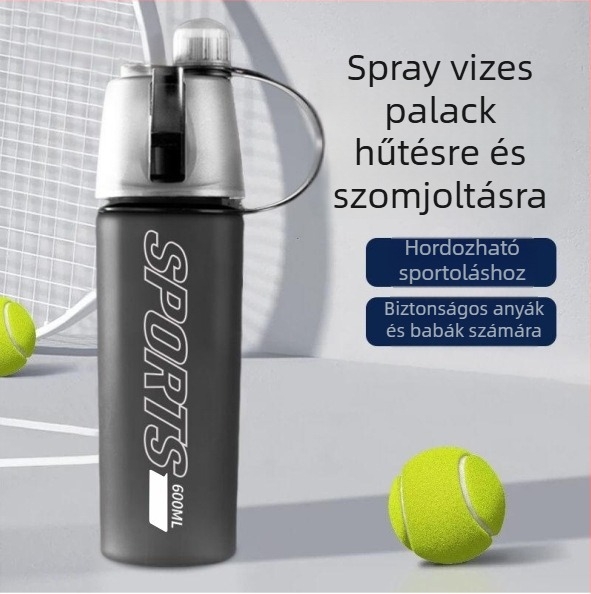 Műanyag vízivó pohár hűtőspray-vel, hengeres sport- és diák pohár