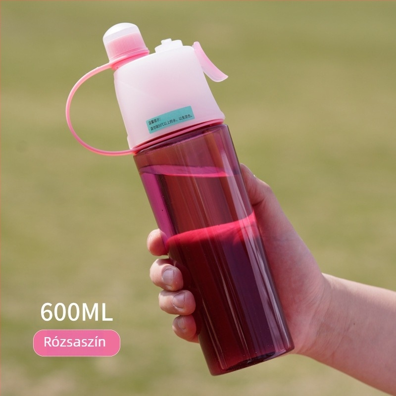 Műanyag vízivó pohár hűtőspray-vel, hengeres sport- és diák pohár
