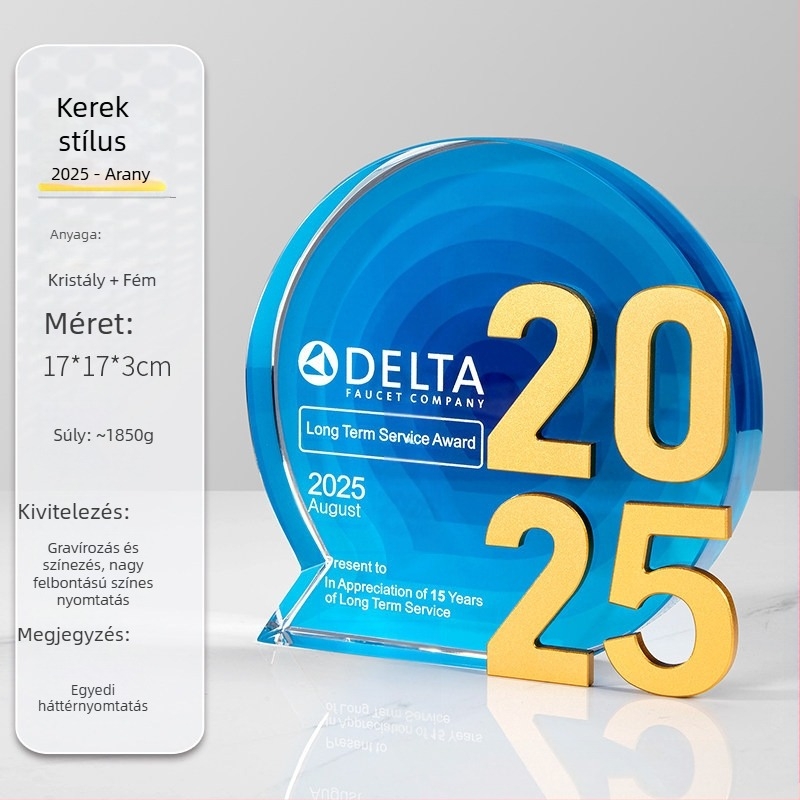 2026 kiváló minőségű kristálytófea – kiemelkedő dolgozói csapat emlékérméje ingyenes gravírással az éves találkozóra