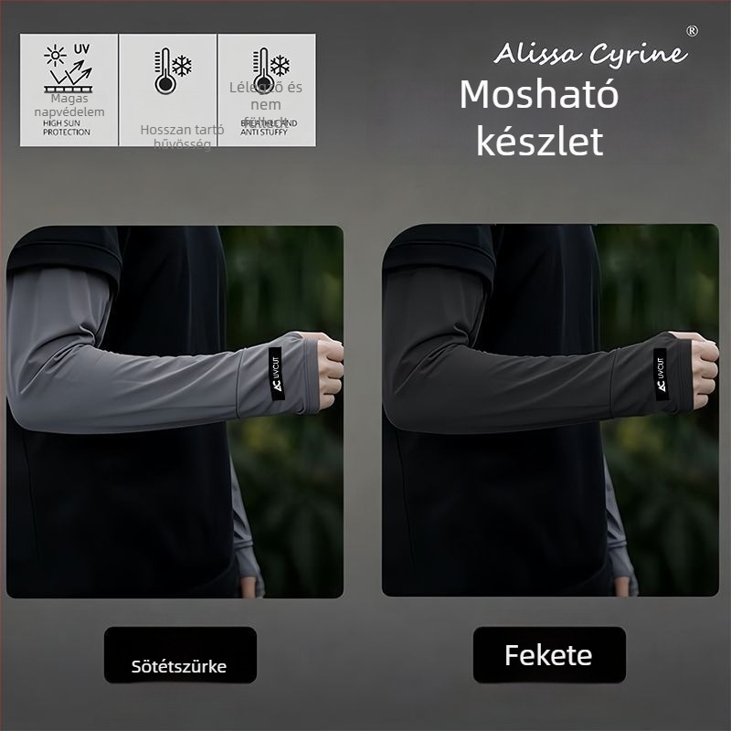 Laza szabású férfi karvédő ujjatlan, UV-védelem, Ice Silk anyagból, kültéri nyárra