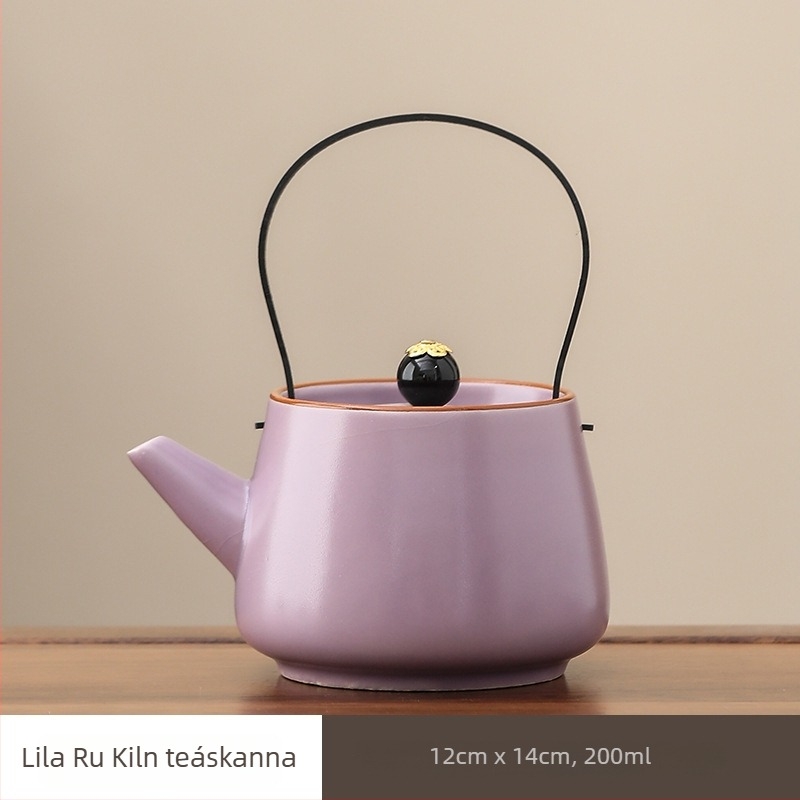 Panda teáskanna fogantyúval, Ru Kiln kerámia, kínai stílus, elegáns magas minőségű teáskanna