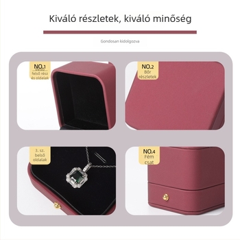 PU bőr ékszerdoboz arany csattal – Kifinomult kivitel karkötők, gyűrűk és medálok számára; Elérhető színek: fehér, burgundia, sötétkék