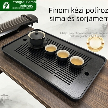 Bambusz teátálca készlet drenázsos, Gongfu tea kiegészítők
