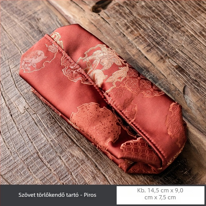 Kézzel készített brokád szalvétatartó textil borítással, kínai stílusú asztali dekoráció