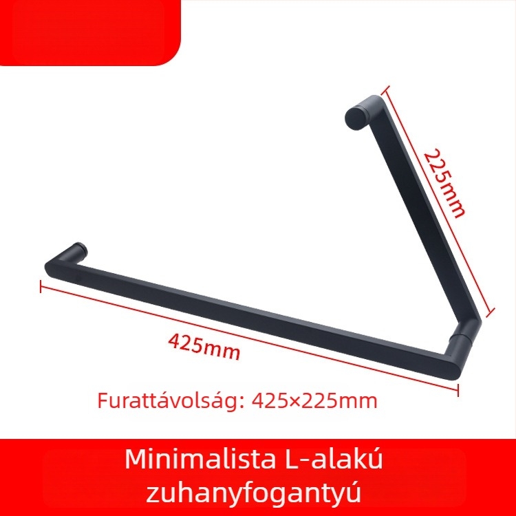 Nagyon szűk, minimalista fekete 304 rozsdamentes acél zuhanyzószoba fogantyú, válaszfal a fürdőszobában, tolóajtó fa panellel