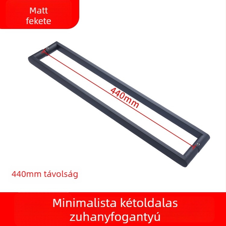Nagyon szűk, minimalista fekete 304 rozsdamentes acél zuhanyzószoba fogantyú, válaszfal a fürdőszobában, tolóajtó fa panellel