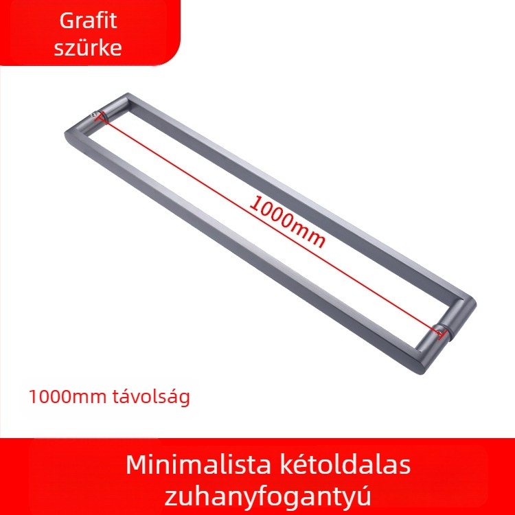 Nagyon szűk, minimalista fekete 304 rozsdamentes acél zuhanyzószoba fogantyú, válaszfal a fürdőszobában, tolóajtó fa panellel