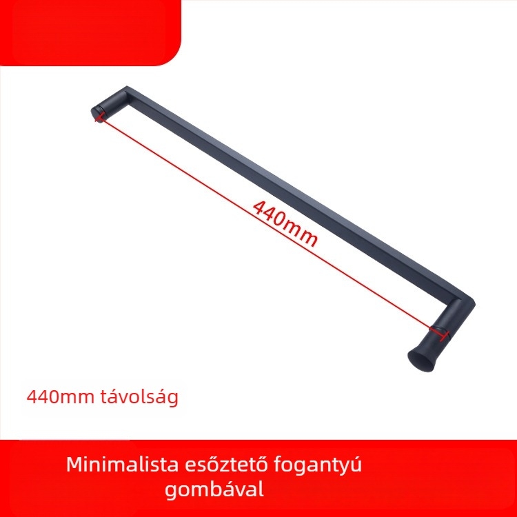Nagyon szűk, minimalista fekete 304 rozsdamentes acél zuhanyzószoba fogantyú, válaszfal a fürdőszobában, tolóajtó fa panellel
