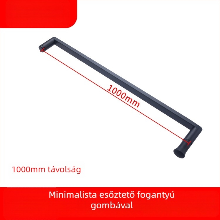 Nagyon szűk, minimalista fekete 304 rozsdamentes acél zuhanyzószoba fogantyú, válaszfal a fürdőszobában, tolóajtó fa panellel