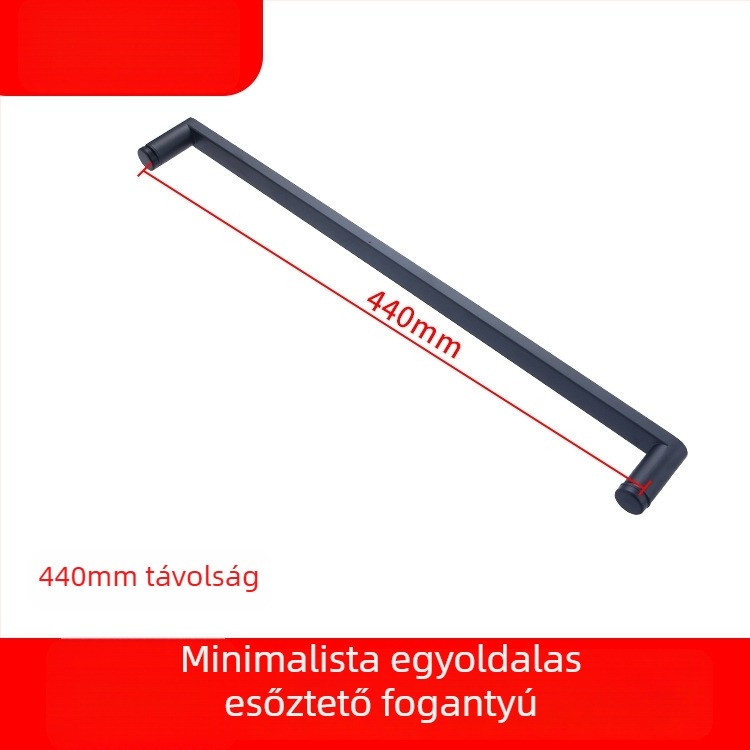 Nagyon szűk, minimalista fekete 304 rozsdamentes acél zuhanyzószoba fogantyú, válaszfal a fürdőszobában, tolóajtó fa panellel