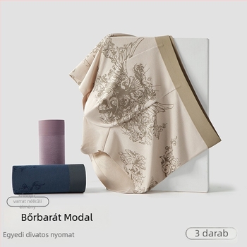 Modal férfi alsónemű, antibakteriális ágyékvédő Mulberry silk belső résszel, varrás nélküli mintázat, kényelmes és légáteresztő, nagy méret