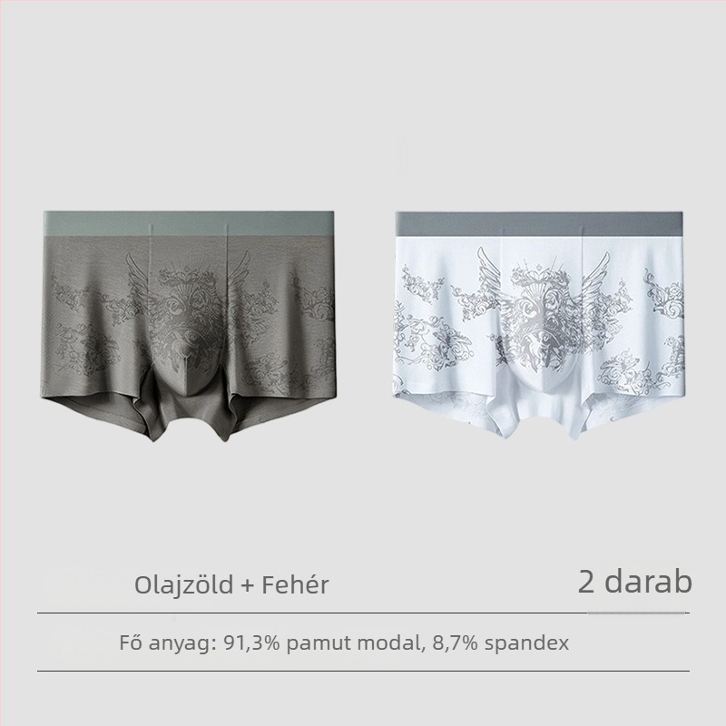 Modal férfi alsónemű, antibakteriális ágyékvédő Mulberry silk belső résszel, varrás nélküli mintázat, kényelmes és légáteresztő, nagy méret