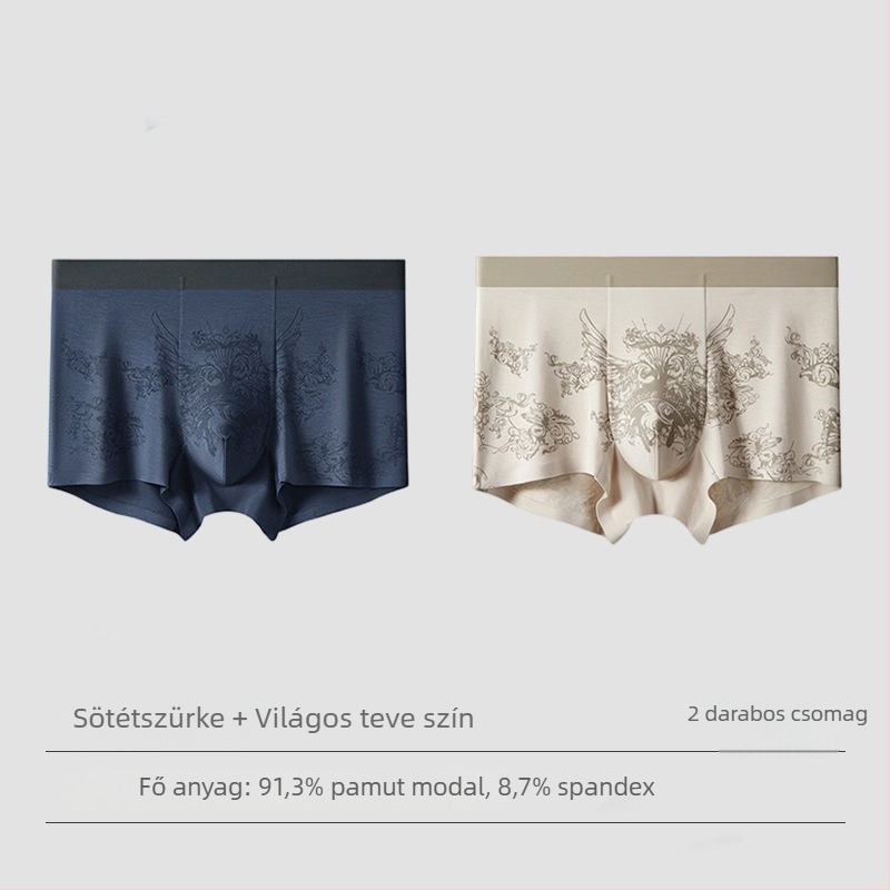 Modal férfi alsónemű, antibakteriális ágyékvédő Mulberry silk belső résszel, varrás nélküli mintázat, kényelmes és légáteresztő, nagy méret